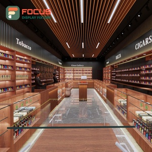 ตู้โชว์ร้านขายบุหรี่แบบโมดูลาร์ ตู้โชว์ไม้และกระจกพร้อมไฟ LED ตู้โชว์ยาสูบ - Product Image 1