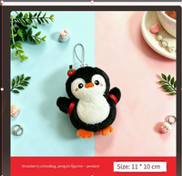Porte-clés pingouin mignon en peluche avec porte-clés, idéal pour les sacs cadeaux, les sacs à dos et les fêtes à thème animalier