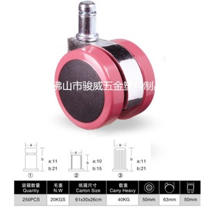 Roulettes pivotantes en PVC pour meubles, tige de 50 mm, roulement simple, design moderne et durable - Product Image 5