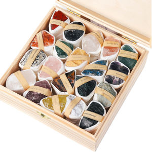 Caja de regalo de piedra curativa de colores mezclados de piedras preciosas en bruto de cristal natural al por mayor con juego de masaje de piedra caliente - Product Image 4