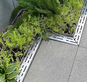 <span class=keywords><strong>Gouttière</strong></span> de drainage en acier inoxydable en forme de U avec plaque de recouvrement linéaire <span class=keywords><strong>pour</strong></span> jardin, cuisine, usage commercial/résidentiel - Product Image 1