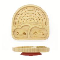 Fabricant de vaisselle écologique pour enfants Assiette d'alimentation pour bébés Assiette divisée en bambou pour enfants tout-petits