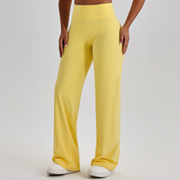 Pantalon ample pour femme avec logo personnalisé, taille haute, coupe évasée, pour yoga, danse, vêtements de sport 4002