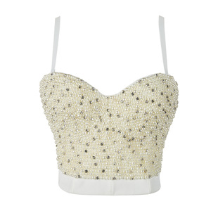 2020 Stock High Quality <strong>Women</strong> Club Wear Fashion Strap Luxury <strong>Sequins</strong> Beaded Sexy Short Vest Crop <strong>Top</strong> - Product Image 3