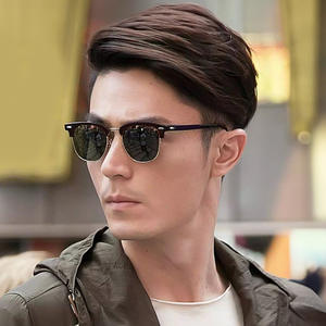 Lunettes de soleil rétro unisexes noires à demi-cadre en métal, verres polarisés en PC, protection UV400, anti-éblouissement, type 3, pour la conduite - Product Image 4