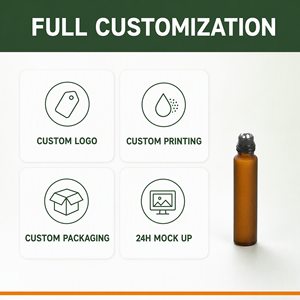 Flacone Roll-on Personalizzato in Vetro Ambrato da 10ml Ricaricabile <span class=keywords><strong>per</strong></span> Profumo da Viaggio con Sfera in Acciaio Inossidabile - Product Image 4