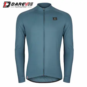 Darevie personalizado para hombre transpirable que absorbe la humedad ropa de ciclismo jersey de ciclo de lana Jersey térmico