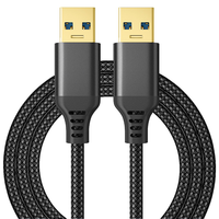 Cable USB a USB 3.0 de 5 Gbps, Cable Macho a Macho de Nailon Resistente, Compatible con Disco Duro/Ventilador de Refrigeración