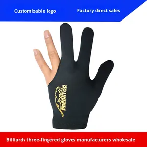 Gants de billard en coton/spandex, confortables, élastiques, trois doigts, sans doigts, pour salle de billard, table de <span class=keywords><strong>tennis</strong></span>, <span class=keywords><strong>homme</strong></span>, gauche - Product Image 4