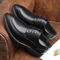 Nouvelles Chaussures Homme Britanniques Noires à Lacets 2026 – Printemps, Bout Rond, Semelle Épaisse en Caoutchouc Antidérapant