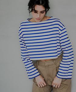 T-shirt classica a girocollo da <span class=keywords><strong>donna</strong></span> a righe nuova in cotone poliestere Casual con stampa larga con Logo in maglia a molla - Product Image 6