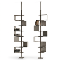 Étagère Modulable en Acier Inoxydable Doré, Unité d'Étagérage Mixte pour Hall d'Hôtel, Bibliothèque Cubique Or et Argent, Design de Luxe