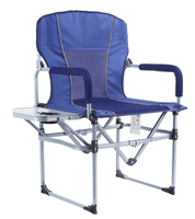Kursi Lipat Camping Desain Modern Baja Anti Karat Berkualitas Tinggi dengan Meja Samping, Mudah Dilipat dan Portabel untuk Penggunaan Luar Ruangan