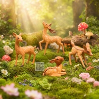 Figurines de rennes de Noël en PVC, ensemble familial de cerfs, décoration de table pour les fêtes, village de Noël, décoration Cottagecore forêt d'hiver