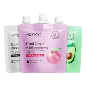 OEM Kosmetik hersteller Großhandel HKCQCQ Fruchtige Hand creme 30g Moist urize Soften Cutin Hand maske Herbst Winter Hand creme