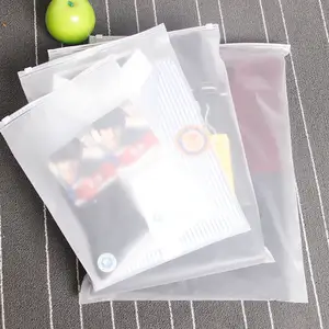 Different size customized logo frosted zip lock cheap zipper plastic bag for t-shirt
