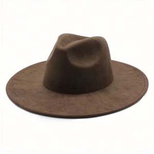Sombrero Fedora de Fieltro de Lana de 9.5 CM de Ancho para Hombre y Mujer, Sombrero Jazz de Ala Ancha de Gamuza Barato al por Mayor - Product Image 2
