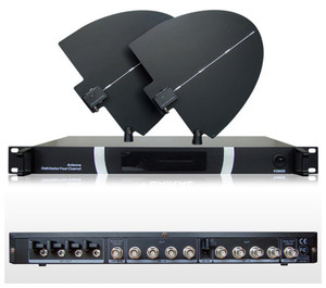 Sistema de sonido de 400 metros, de 4 canales micrófono inalámbrico, amplificador distribuidor de antena UHF - Product Image 1