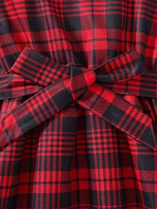 Vestito estivo girocollo Plaid per bambini con <span class=keywords><strong>maniche</strong></span> volanti Hot da ragazza in Denim ODM decorato con bottone - Product Image 6