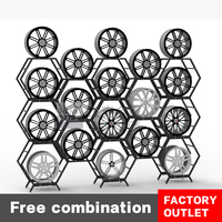 Support d'exposition pour jantes de voiture, forme nid d'abeille, hexagonal, étagère de magasin