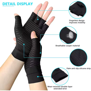 Guantes de Fibra de Cobre de Medio Dedo para Construcción con Protección de Iones de Cobre, Antideslizantes y de Alta Elasticidad - Product Image 5