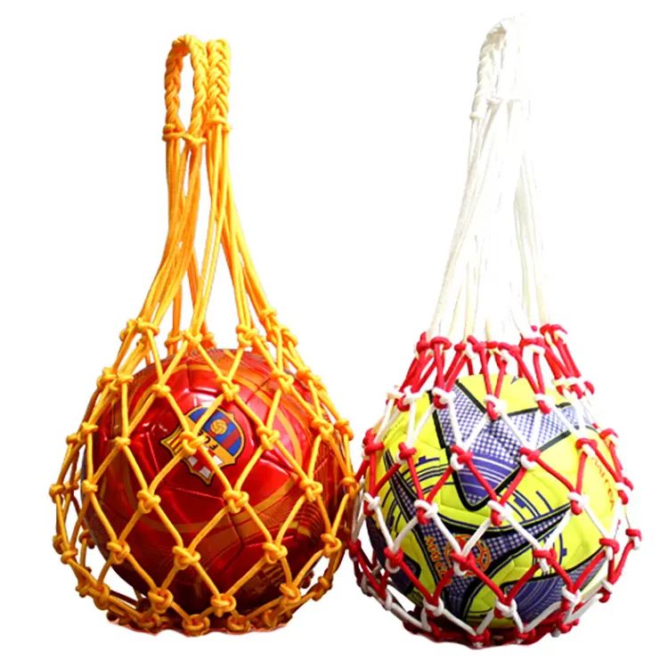 サッカーバッグネットサッカーボールバッグ工場卸売ポータブル屋外サッカーバッグカスタムサッカーメッシュバッグ