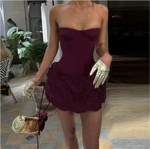 الربيع ، نمط جديد فستان قصير نمط المشاهير أنيقة مثير ثلاثي الأبعاد زهرة الملمس فستان حمالة - Product Image 4