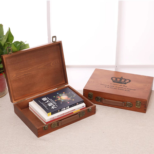 Polished Pine Wood Storage Box With a Lockable Flip Lid for <strong>Memory</strong> Gift Jewelry Cigar <strong>Keepsakes</strong> Decorative Stash Boxes - Product Image 2