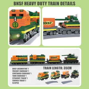 ชุดตัวต่อรถไฟก้านเด็ก8 + ชุดอิฐพลาสติกขนาดเล็กพร้อมรางก่อสร้างของขวัญเพื่อการศึกษา578ชิ้น - Product Image 4