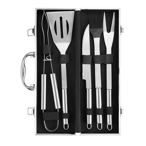 Stainless Steel BBQ Tool Set 6-Piece Grill Kit With Spatula Tongs Knife Fork Basting Brush Dishwasher Safe Outdoor Cooking Tools - Product Image 1