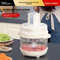 Penggiling Daging Listrik 600W 5L Stainless Steel, Pengolah Makanan, Mixer Adonan, Kontrol Sentuh, Gigi Pengaturan Dapat Disesuaikan untuk Isian