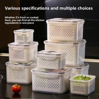 ARMADA AI Contenants de stockage de fruits en PP sans BPA, de qualité alimentaire, hermétiques, à compartiments double couche, avec couvercle rabattable et passoire, moulés par injection