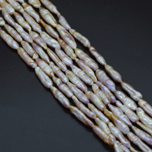 Perlas Sueltas de Agua Dulce Xulin al por Mayor, 8x26mm, Alto Brillo, Biwa Stick, Colores Blanco y Rosa Lavanda, de Dos Caras, para Diseño de Joyería - Product Image 4