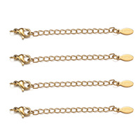Accessoires DIY en acier inoxydable plaqué or 18 carats anti-ternissement pour bijoux : perles à clipser, chaîne torsadée en rouleau pour colliers et bracelets