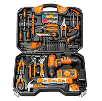 Kit d'outils de perçage sans fil au lithium-ion de 120 pièces, tournevis électrique rechargeable, boîte à outils combinée pour la maison