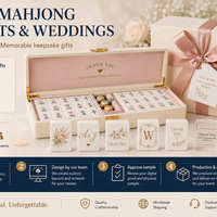 En stock : Ensemble de Mahjong américain de luxe, 160 tuiles, tuiles en acrylique bleu foncé à 4 couches avec supports et poussoirs en bois pour les joueurs de clubs américains