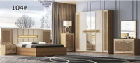Vente en gros Ensemble de meubles modernes et luxueux pour chambre à coucher Lit double en cuir King & Queen Size avec rangement pour hôtel