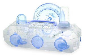 727-A nuevo aspecto transparente aspecto lindo ratón hámster jaula Castillo portador de viaje para la venta - Product Image 2