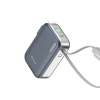 Miccell - Bancos de Energía Portátiles PD de 45 W y 20000 mAh con Cable Trenzado de Carga Rápida Tipo C, Enchufe de CA de 220 V para Teléfonos y Relojes