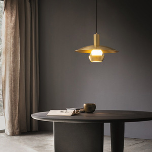 โคมไฟระย้าดีไซน์เนอร์ทรงยูเอฟโอแบบวาบิซาบิ ทำจากทองแดงทั้งชิ้น พร้อมโครงไม้ สำหรับห้องน้ำชาและห้องรับประทานอาหาร - Product Image 1