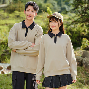 เสื้อฮู้ดแขนยาวคอปกแบบซิปครึ่งตัว ตัดต่อสีสัน ผ้าสเตรช รับสกรีนโลโก้ ชุดยูนิฟอร์มสำหรับงานกลุ่ม ใส่ได้ทุกวัน - Product Image 3