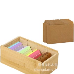 Simple <b>wooden</b> desktop card organizer, office <b>desk</b> flip-top business card holder, document and note organizer. - Product Image 2