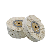 Disques de polissage à prix abordable (disques abrasifs) avec centre en acier, tissu en coton blanc biaisé, haute efficacité, OEM