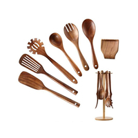Lot de cuillères rotatives pour la cuisine, accessoires de cuisine pour la maison, en bois de bambou, 2021