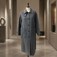 Manteau long en cachemire doux au toucher avec ceinture latérale discrète, coupe oversize pour femme, idéal pour les tenues superposées d'automne