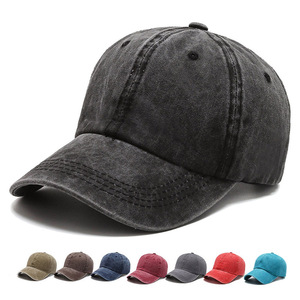 <b>Black</b> <b>Baseball</b> <b>Cap</b> 6-Panel Adjustable Unisex Cotton Casual Strapback Hat Washed Finish Solid Color Adult Fit - Product Image 2