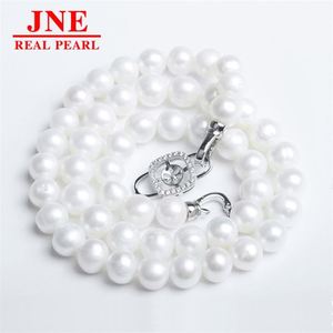 Natural Pearl Necklace White Round Beads Square Buckle Pearl Necklace Mother's Gift for <strong>Elders</strong> Mother's Day - Product Image 4