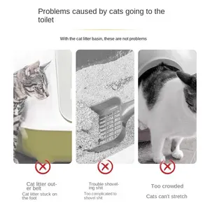 Cat Litter Box Oversized Fully Semi-enclosed Cat Toilet Anti-sand Extra Small Kitten Poop Pot Cat Supplies