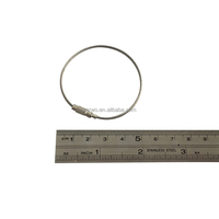Porte-clés en acier inoxydable en gros avec anneau en fil métallique, cordon et verrouillage à vis pour câble, sac à main, étiquette de vêtement, connecteur