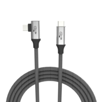 Cable de Datos USB-C 3.2 Gen2 C a C en Ángulo Recto JustLink PD 3.2 240W 48V 5A de Carga Rápida para Computadoras Portátiles, Tabletas y Teléfonos